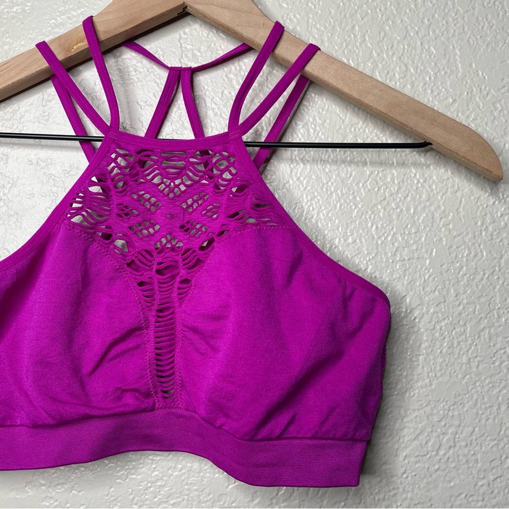 NWOT Victoria’s Secret Women's Bralette Halter Seamless Cutout Magenta Purple - Picture 5 of 10